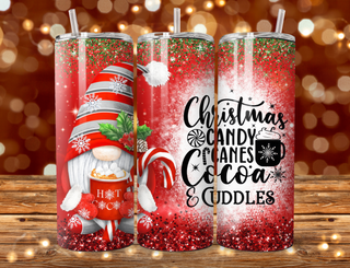 Christmas, Candy Canes, Cocoa & Cuddles Tumbler