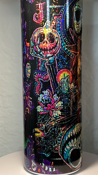 Halloween Themed 20 oz Vinyl Wrapped Duo Skinny Tumbler v7