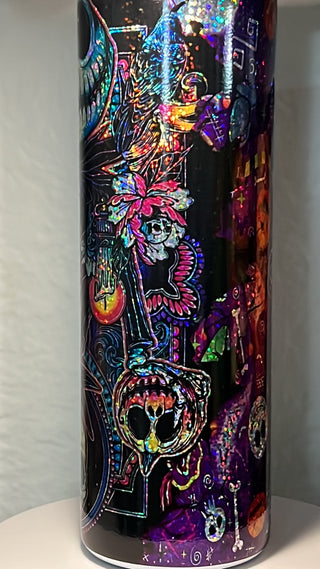 Halloween Themed 20 oz Vinyl Wrapped Duo Skinny Tumbler v7