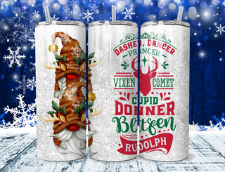 Gnomes and Reindeer Names Tumbler