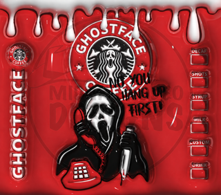 Screaming-mask coffee parody — watermarked full artwork
