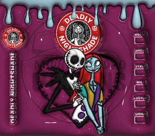 Deadly Nightshade skeleton and patchwork couple — watermarked full artwork