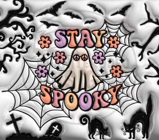Stay Spooky ghost and flowers — watermarked full artwork