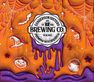 Witch Brewing orange-purple spiderwebs — watermarked full artwork
