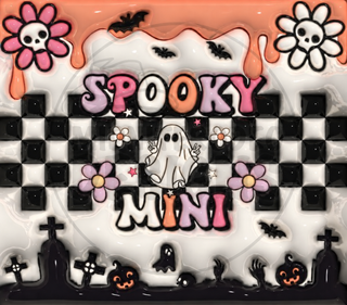 Spooky Mini: ghost and checkerboard — watermarked full artwork