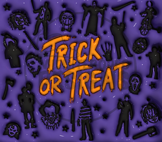Trick or Treat: purple skeleton pattern — watermarked full artwork