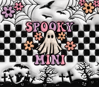 Spooky Mini: ghost, checkerboard and graveyard — watermarked full artwork
