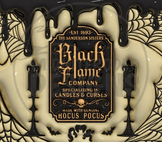 Three Witches Black Flame Company: tan-black — watermarked full artwork