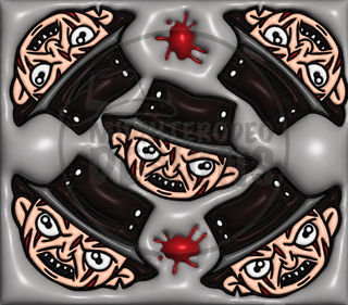 Fedora-Wearing Horror Character faces on gray — watermarked full artwork