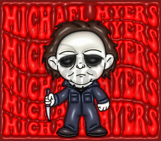 Pale-Masked Character with repeated name lettering — watermarked full artwork