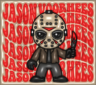 Hockey-Masked Character with repeated name lettering — watermarked full artwork