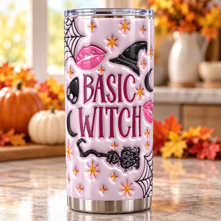 Basic Witch: witch accessories — one tumbler in kitchen setting