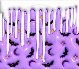 Bats on lavender with white drips — watermarked artwork