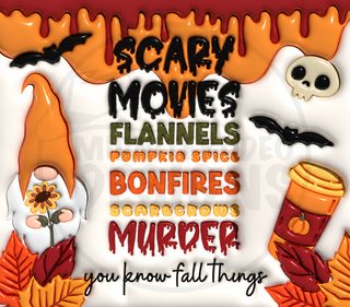 Scary Movies Flannels Pumpkin Spice Bonfires Murder — watermarked artwork