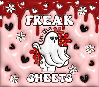 Freak in the Sheets: ghost and flowers — watermarked artwork