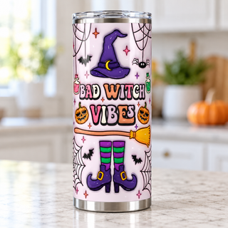 Bad Witch Vibes: witch accessories — single tumbler in a kitchen setting