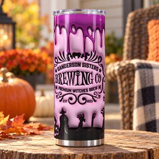 Witch Brewing: purple graveyard — single tumbler in a porch setting