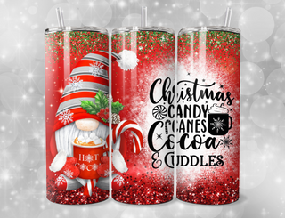 Christmas, Candy Canes, Cocoa & Cuddles Tumbler